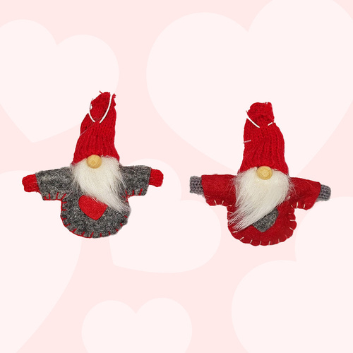 8cm Knitted Gnome Hanging Decoration- Assorted Designs image