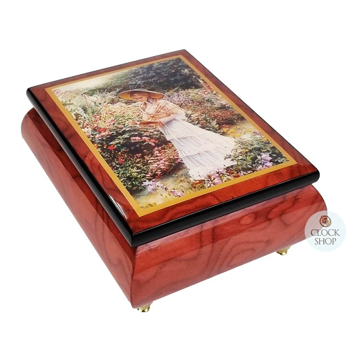 Wooden Musical Jewellery Box- Quiet Garden By Sandra Kuck (Beethoven- Ode To Joy) image