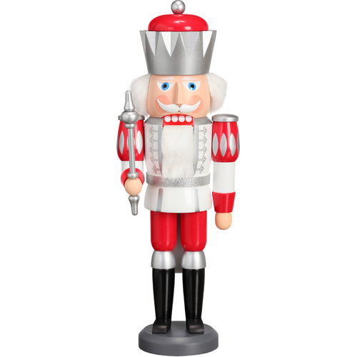 40cm Red & White King Nutcracker By Seiffener