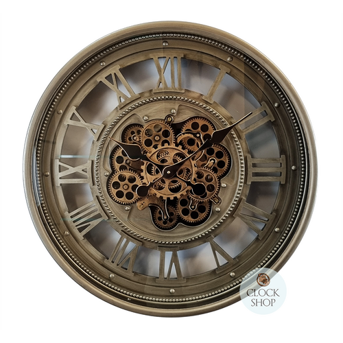 60cm Marinus Gold Moving Gear Wall Clock By COUNTRYFIELD image