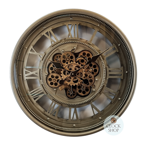 60cm Marinus Grey Moving Gear Wall Clock By COUNTRYFIELD