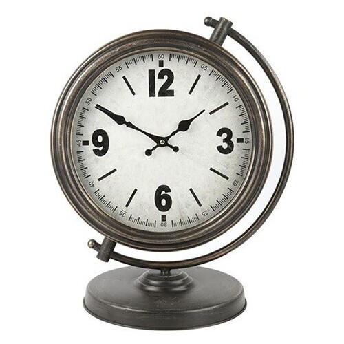 46cm Olov Grey Battery Table Clock By COUNTRYFIELD