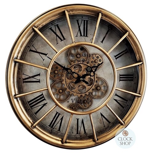 46.5cm Alford Copper Wall Clock With Moving Gears By COUNTRYFIELD image