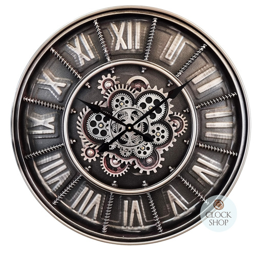 60cm Maaike Dark Grey Moving Gear Wall Clock By COUNTRYFIELD