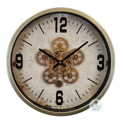 46cm Thijs Bronze Moving Gear Wall Clock By COUNTRYFIELD image