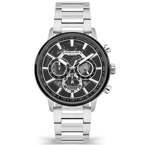 Silver Skeleton Automatic Watch With Silver Bracelet Band By KENNETH COLE