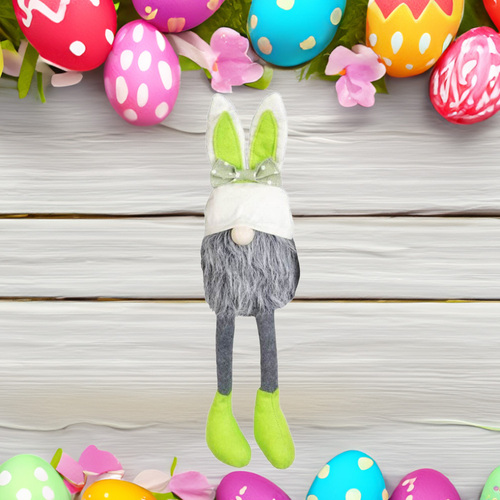 31cm Green Bunny Gnome With Bow