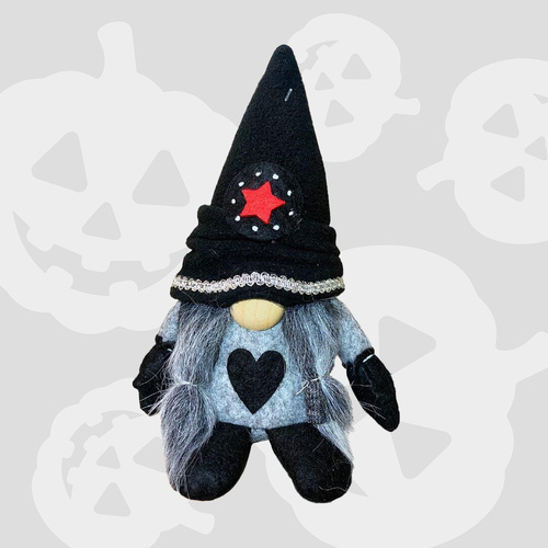 Nancy Nightsky | 17cm Grey & Black Gnome With Red Star Hat | Girl