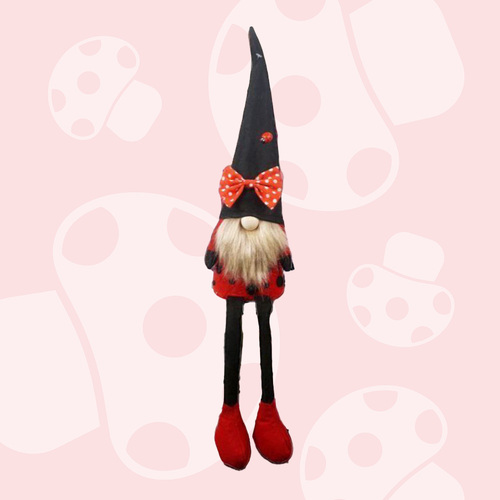 56.5cm Ladybug Gnome With Polka Dot Bow- Boy