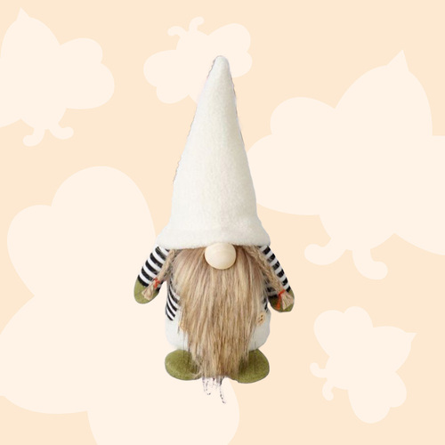 20cm Gnome With Stripey Top & White Hat