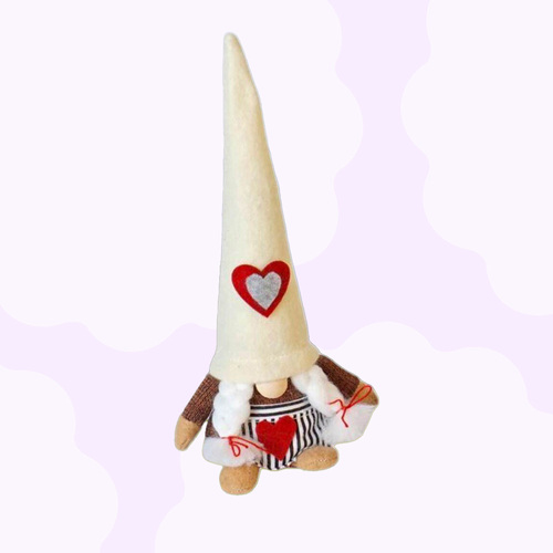 21cm Alpine Gnome With Beige Hat - Girl
