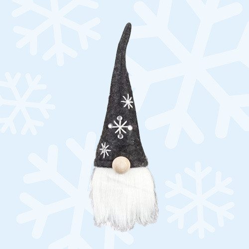 21cm Gnome With Dark Grey Snowflake Hat image