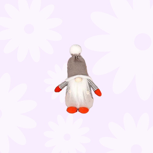 Harold Hearthkeeper | 18cm Christmas Gnome With Grey Pompom Beanie