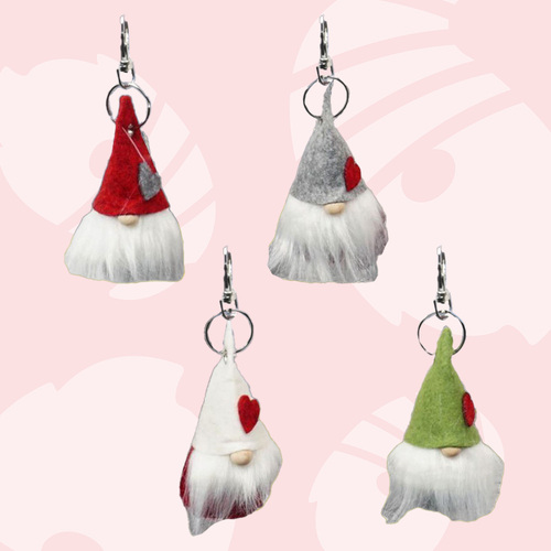 9cm Gnome Key Chain With Love Heart On Hat - Assorted Designs image