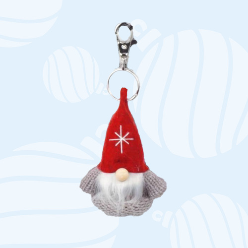 Astro- The Cosmos Crew | 9cm Gnome Key Chain With Star On Hat - Grey Shirt
