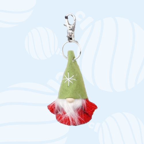 9cm Gnome Key Chain With Star On Hat - Red Shirt