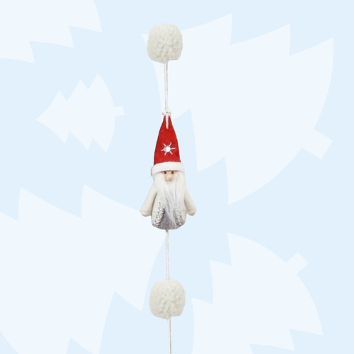 160cm Santa Gnome Hanging Ornament With Red Hat & White Coat image