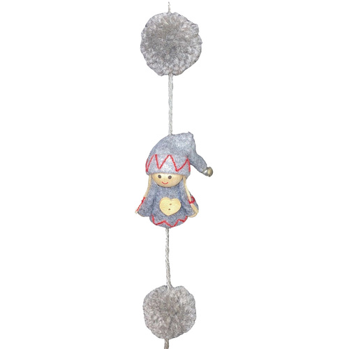160cm Christmas Girl Hanging Ornament With Grey Winter Clothing image