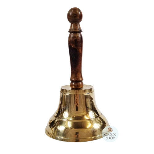 Brass Table Bell With Wooden Handle (Large) image