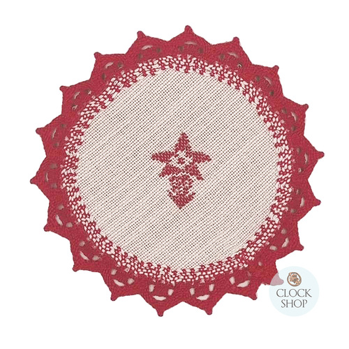 Red Edelweiss Round Coaster By Schatz (14cm) image