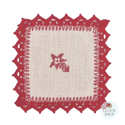 Red Edelweiss Square Coaster By Schatz (14cm)