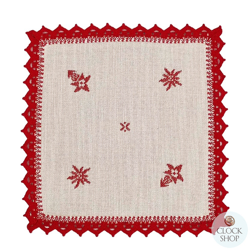 Red Edelweiss Square Placemat By Schatz (25cm)