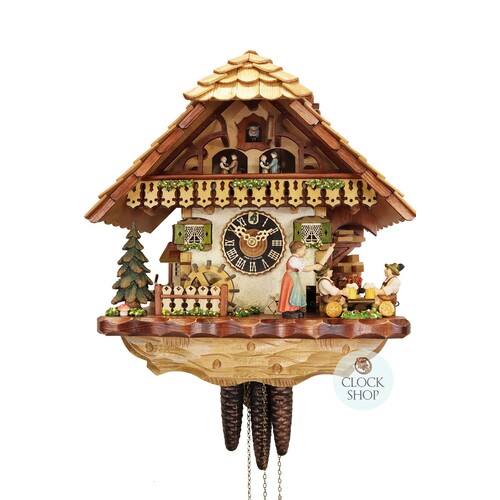 Beer Drinkers & Rolling Pin 1 Day Mechanical Chalet Cuckoo Clock With Dancers 34cm By HÖNES