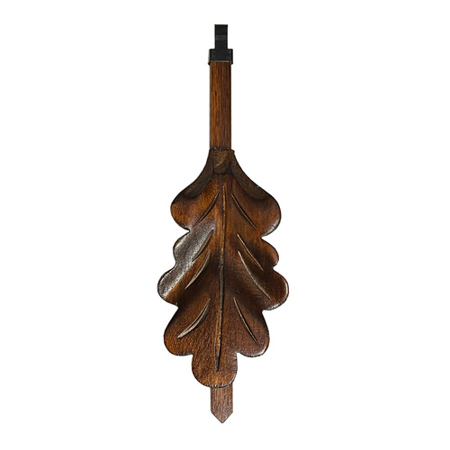 Cuckoo Clock Mechanical Pendulum Medium Oak Leaf in Walnut Colour - Rod Length 180mm