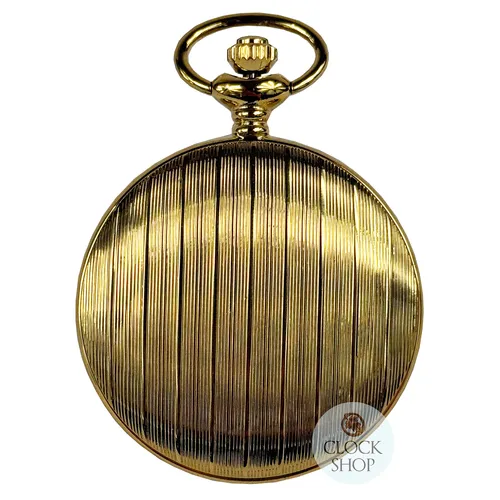 48mm Gold Unisex Pocket Watch With Pin Stripes By CLASSIQUE (Arabic) image