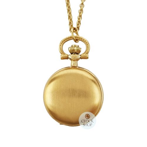 23mm Gold Womens Pendant Watch With Brushed Finish By CLASSIQUE (Roman)