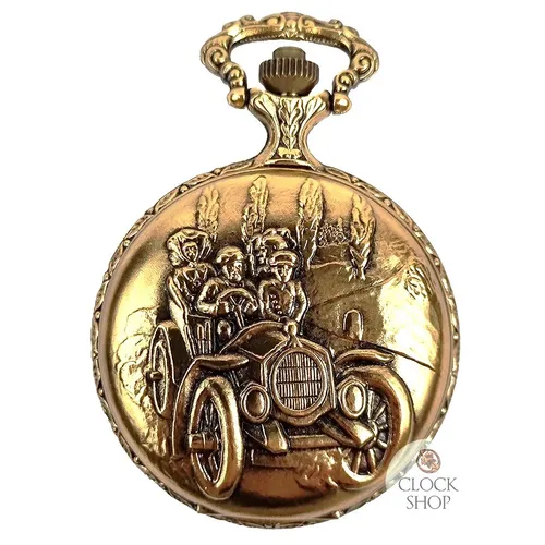 48mm Gold Unisex Pocket Watch With Chevrolet By CLASSIQUE (Roman) image