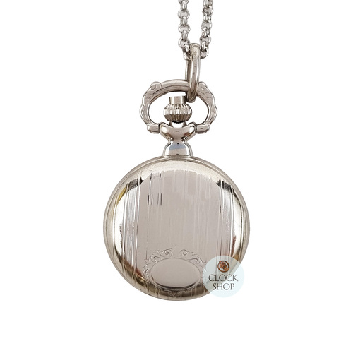 23mm Rhodium Womens Pendant Watch With Striped Crest By CLASSIQUE (Roman) image