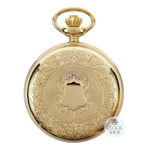 48mm Gold Unisex Pocket Watch With Crest By CLASSIQUE (Arabic)