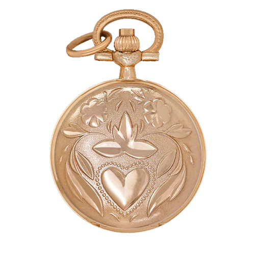 27mm Rose Gold Womens Pendant Watch With Heart By CLASSIQUE (Arabic)
