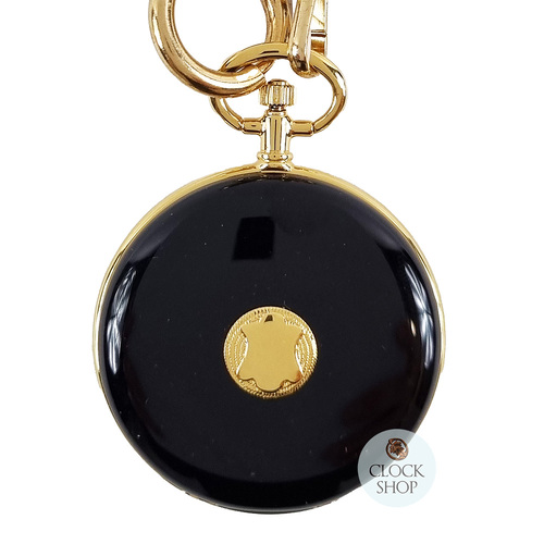 41mm Gold Unisex Pocket Watch With Black Enamel Case By CLASSIQUE (Arabic) image