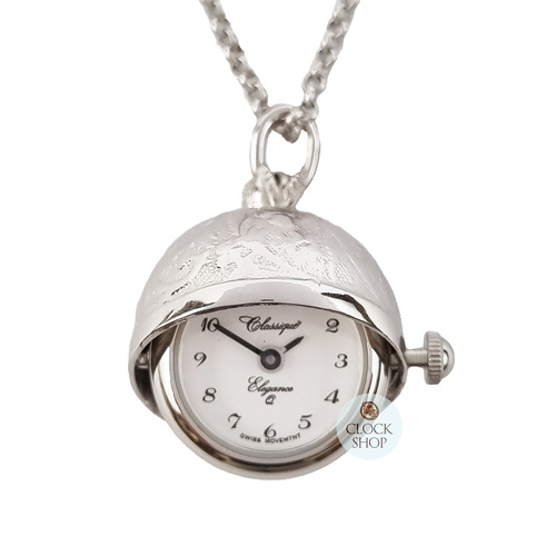 20mm Rhodium Womens Ball Pendant Watch By CLASSIQUE (Arabic) image