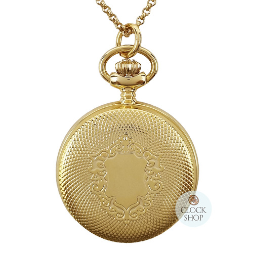 30mm Gold Womens Pendant Watch With Crest By CLASSIQUE (Arabic)