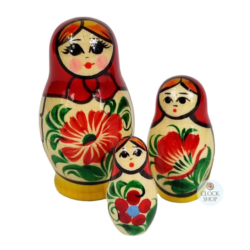 Kirov Russian Dolls- Red Scarf & Yellow Dress 7cm (Set Of 3) image