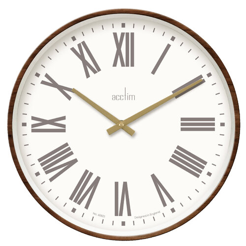 50cm Dunsley Walnut Wood Wall Clock By ACCTIM