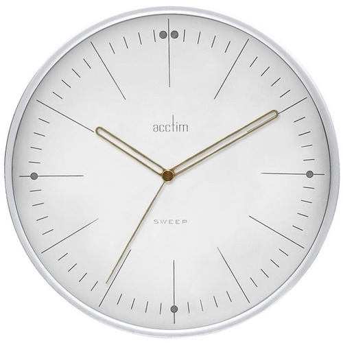 28cm Solna White Silent Wall Clock By ACCTIM