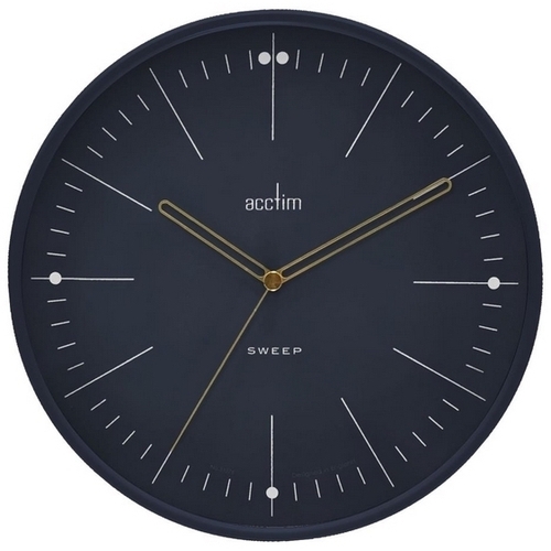 28cm Solna Midnight Blue Silent Wall Clock By ACCTIM