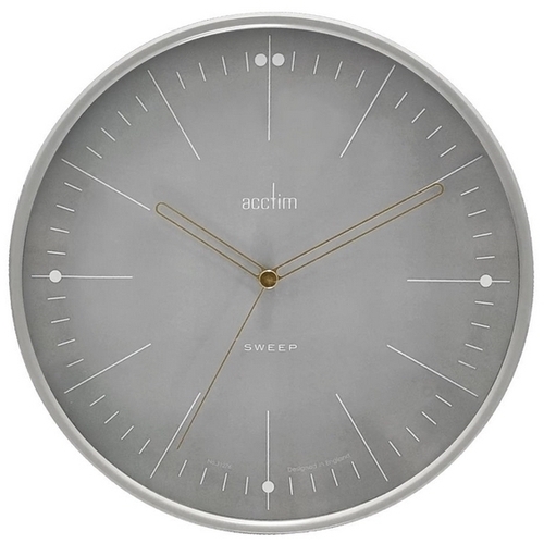 28cm Solna Grey Silent Wall Clock By ACCTIM