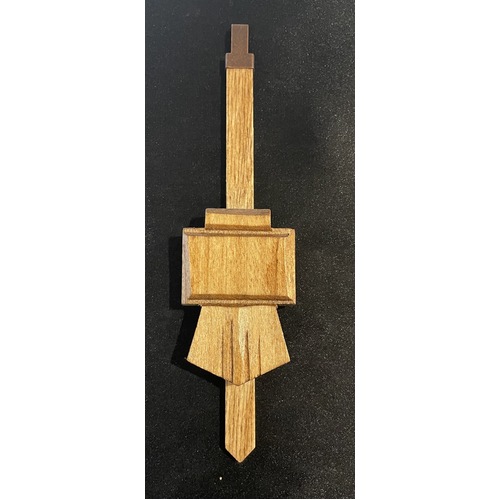 Cuckoo Clock Quartz Pendulum Chalet Style Medium Bob in Oak Colour - Rod Length 170mm