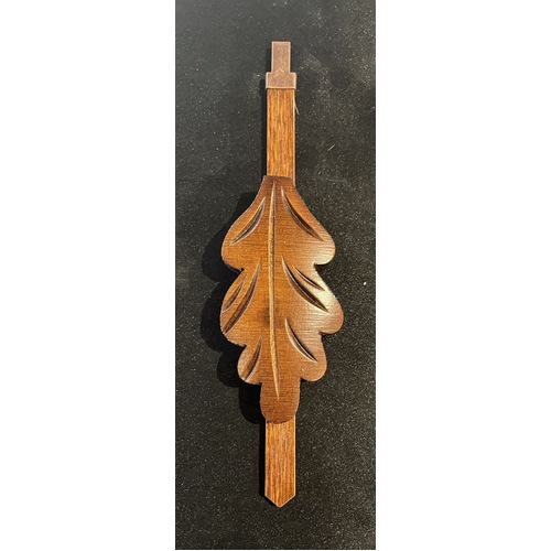 Cuckoo Clock Quartz Pendulum Small Oak Leaf in Walnut Colour - Rod Length 150mm