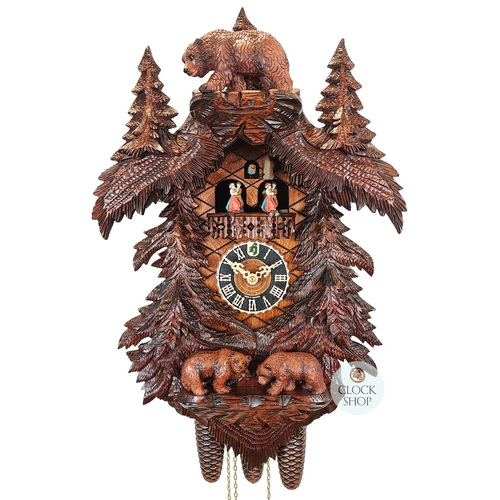 Bears In Forest 8 Day Mechanical Carved Cuckoo Clock 64cm By HÖNES