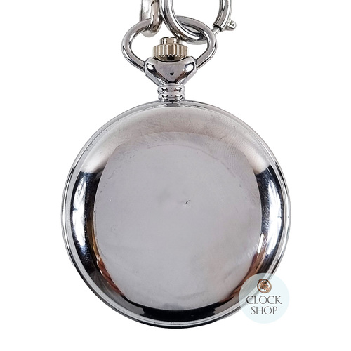 48mm Rhodium Unisex Pocket Watch With Polished Plain Case By CLASSIQUE (Arabic) image