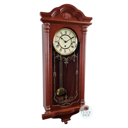 68cm Mahogany 8 Day Mechanical Chiming Wall Clock By HERMLE