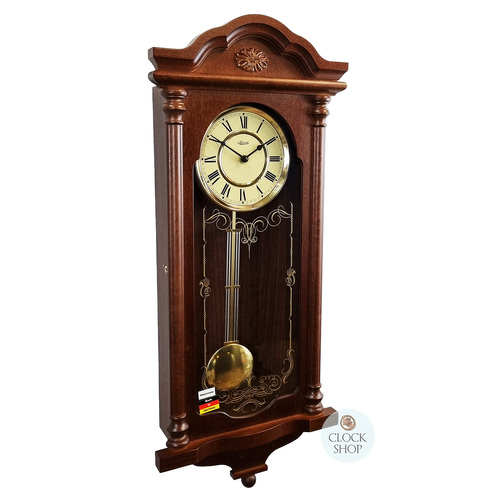 68cm Walnut Battery Chiming Wall Clock By HERMLE