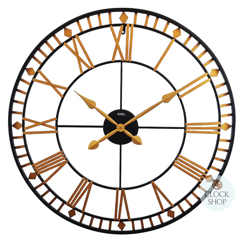 80cm Gold Round Wall Clock By AMS image
