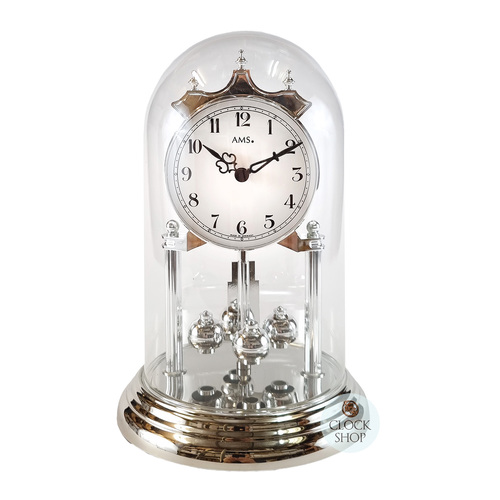 23cm Silver Anniversary Clock With White Dial By AMS
